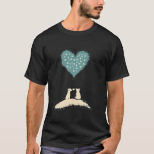 T-shirt Amitié Chien Chat Sous Animaux de compagnie Cœur É