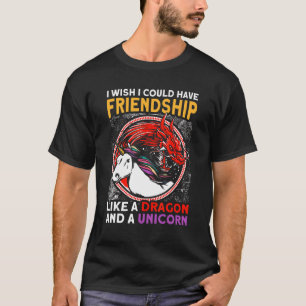 T-shirt Amitié Comme Un Dragon Et Un Dragon Unicorne