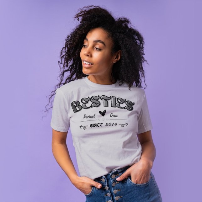 T-shirt Amitié de la bestie personnalisée (Créateur téléchargé)