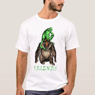 T-shirt Amitié De La Grenouille Et Du Singe
