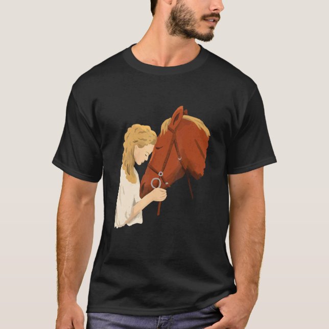 T-shirt Amitié entre fille et cheval (Devant)