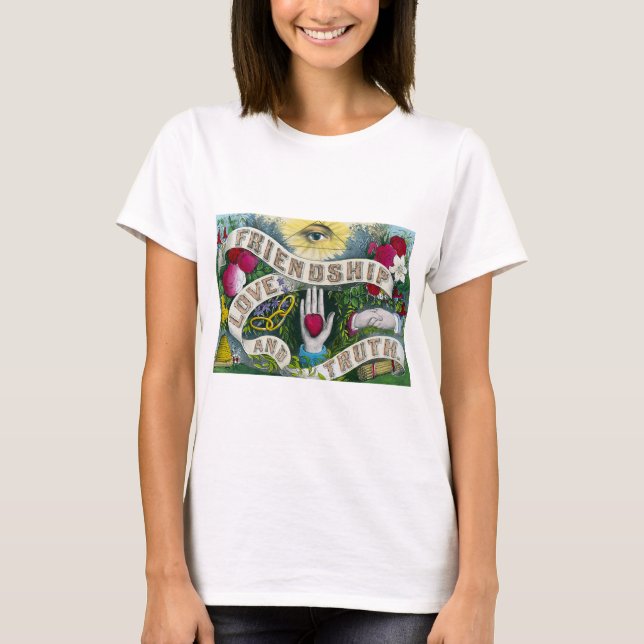 T-shirt Amitié ou l'oeil omniscient - Symbole vintage (Devant)