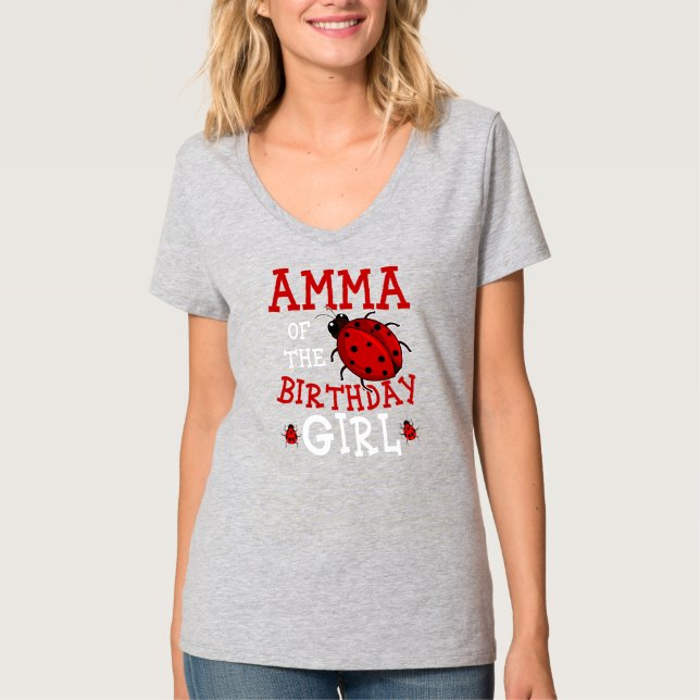 T-shirt Amma De La Fille D'Anniversaire Ladybug Anniversai (Devant)