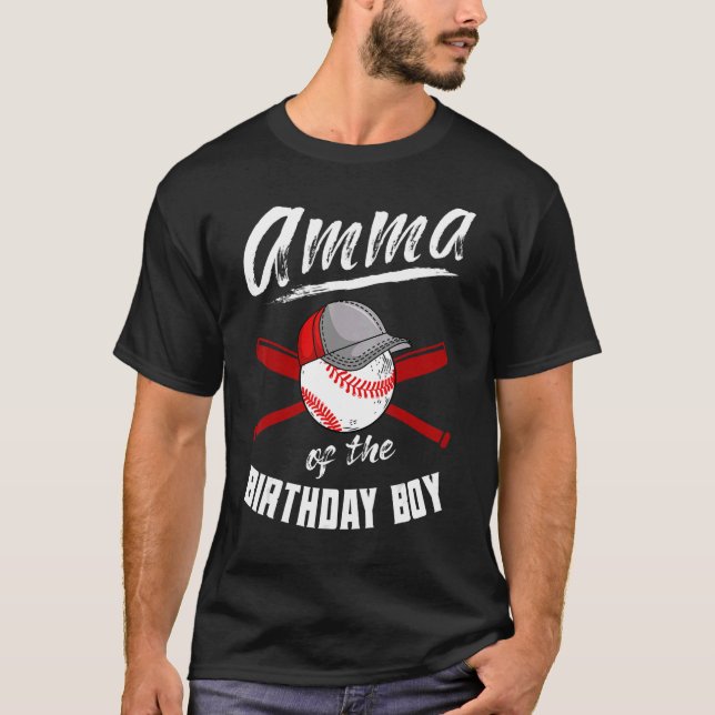 T-shirt Amma De L'Anniversaire Boy Baseball Anniversaire P (Devant)