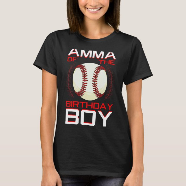 T-shirt Amma De L'Anniversaire Boy Baseball Thème Annivers (Devant)