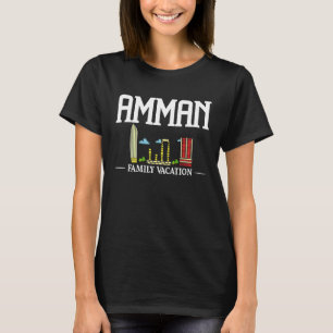 T-shirt Amman Jordan City Voyage Skyline Carte Voyage