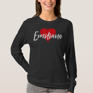 T-shirt Amo A Emiliano Primer Nombre Yo Corazón