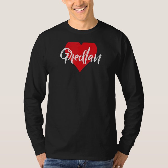 T-shirt Amo A Gredlan Primer Nombre Yo Corazón (Devant)