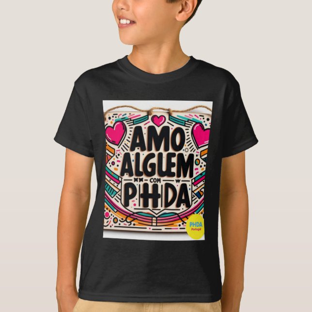 T-shirt Amo AlguÉm Com Phda J'Aime Quelqu'Un Avec Bâton Ad (Devant)