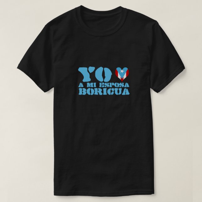 T-shirt AMO de Yo par MI Esposa Boricua (Design devant)