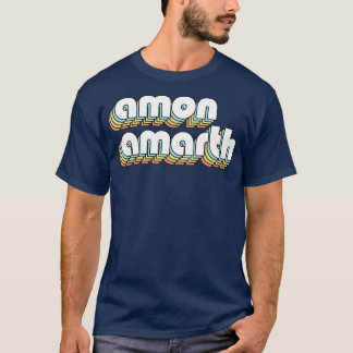 T-shirt Amon Amarth Retro Typographie arc-en-ciel style dé