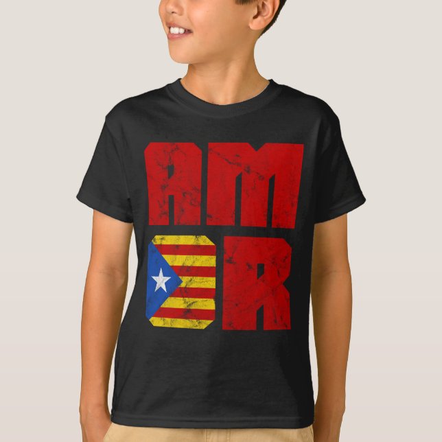 T-shirt Amor Catalan Love, Catalogne Estelada Drapeau (Devant)