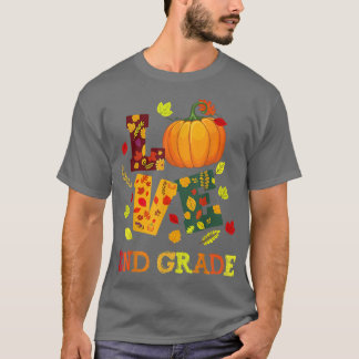 T-shirt Amour 2e année Joyeux automne Yall Automne Enseign