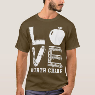 T-shirt Amour 4e année - 4e année Retour à l'école T-Shi
