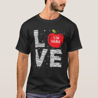 T-shirt Amour 5E Cool Premier Jour De L'École L