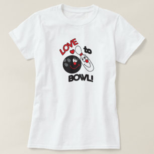 T-shirt Amour à Bowl Bowling Pin et Ball