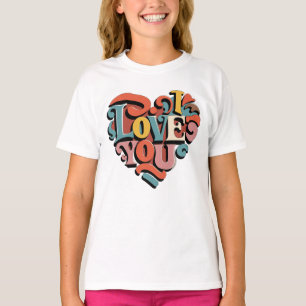 T-shirt Amour à cœur Rétro Psychedelia