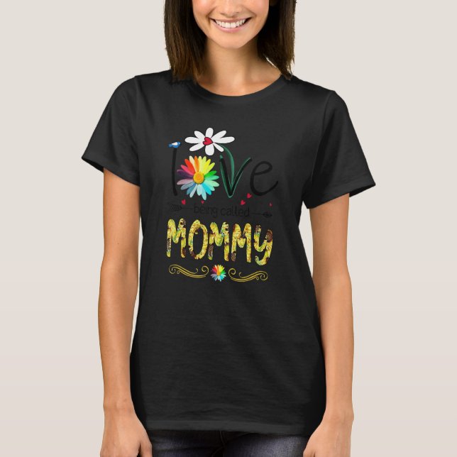 T-shirt Amour à être appelé maman papillon Fleur de papill (Devant)