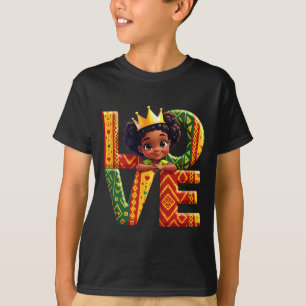 T-shirt Amour Africain Américain Jeunes Filles Histoire No