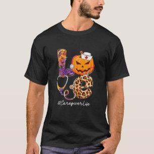 T-shirt Amour Aide à la vie Citrouille Stethoscope Hallowe