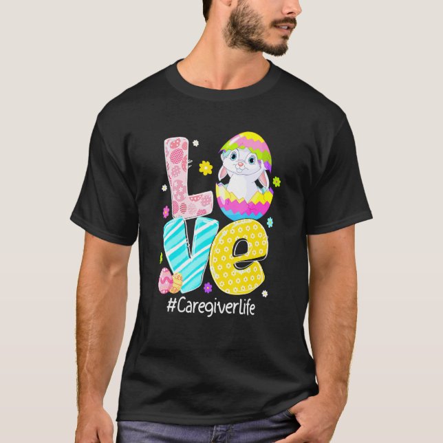 T-shirt Amour Aide à la vie Infirmière Lapin Oreilles Drôl (Devant)