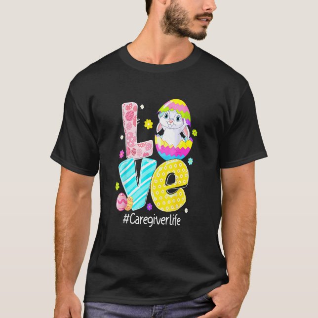 T-shirt Amour Aide à la vie Infirmière Lapin Oreilles Drôl (Devant)