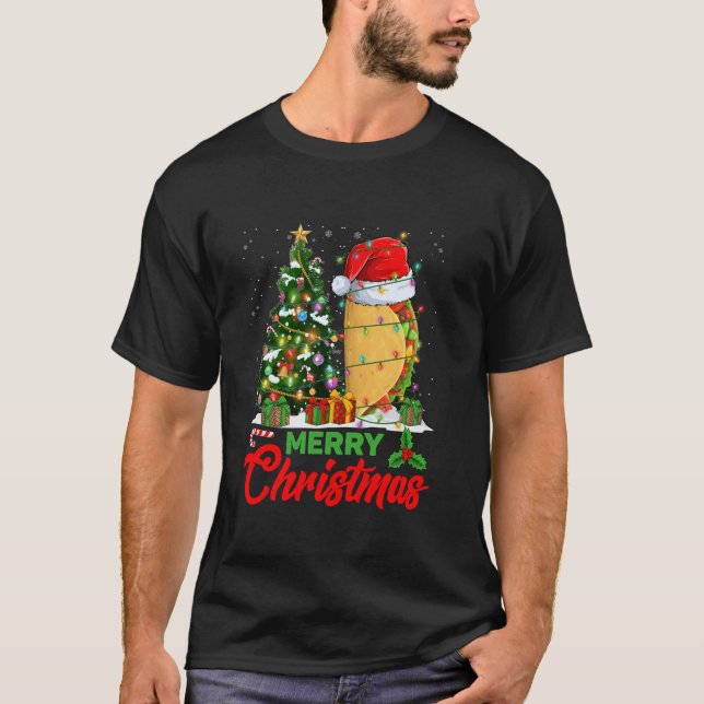 T-shirt Amour alimentaire mexicain pour Noël Taco (Devant)