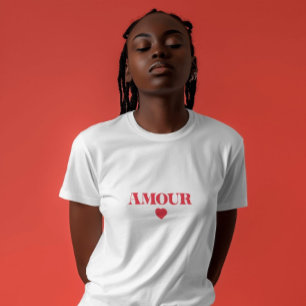 T-shirt Amour amour minimaliste cœur rouge typographie sim