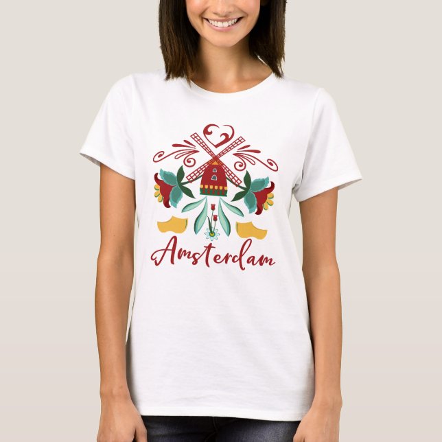 T-shirt Amour Amsterdam, Pays-Bas (Hollande) (Devant)