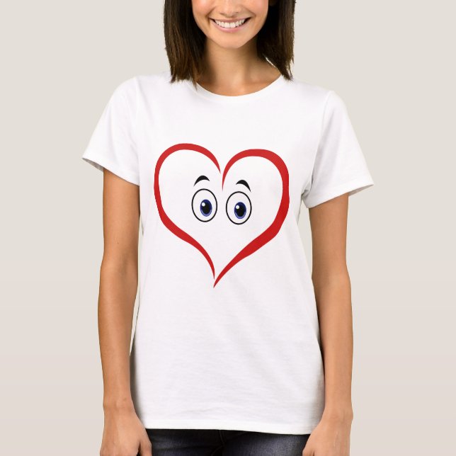 T-shirt Amour amusant Chemise Coeur Rouge (Devant)