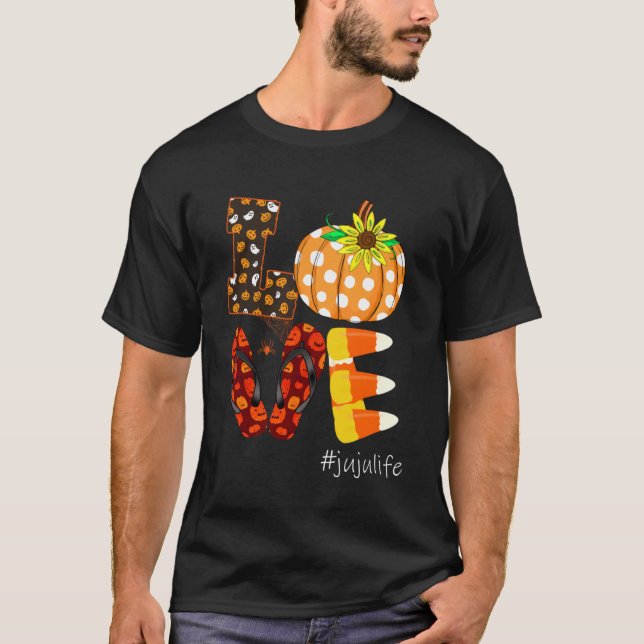 T-shirt Amour amusant jujujulife Citrouille Flip Flops juj (Devant)