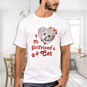 T-shirt Amour amusant Mon chat de copine Photo personnalis
