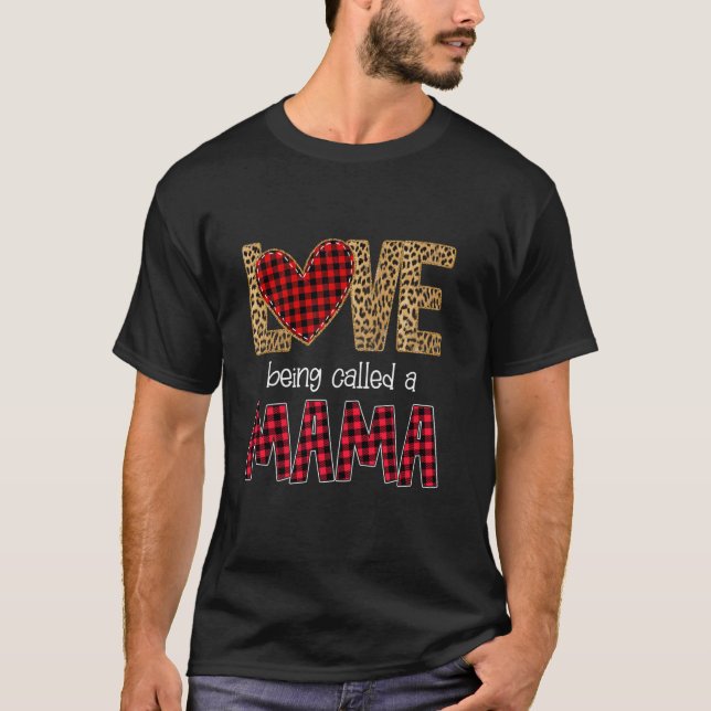 T-shirt Amour Appelé Mama Red Plaid (Devant)