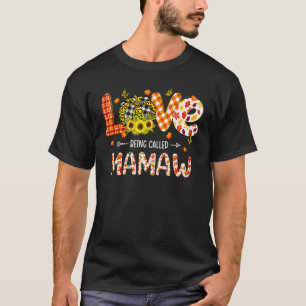 T-shirt Amour Appelé Mamaw Leopard Plaid Citrouille