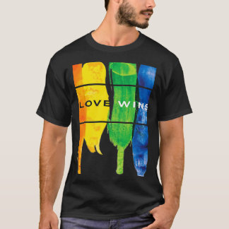 T-shirt Amour aquarelle gagne peinture arc-en-ciel typogra