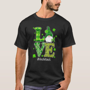 T-shirt Amour Architecte Gnome Leopard St Patrick's Day Ir