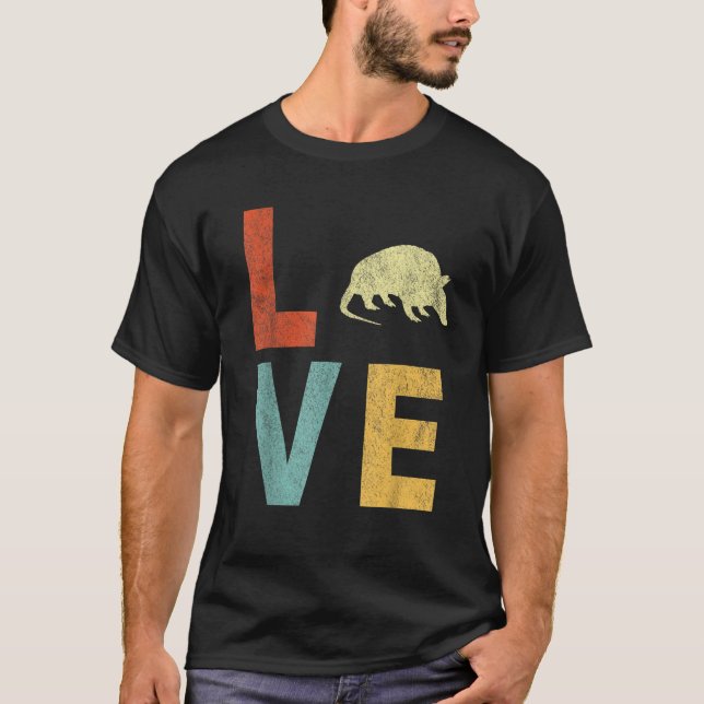 T-shirt Amour Armadillo Amour Amoureux Amant Amant Armadil (Devant)