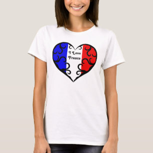 T-shirt Amour assez français France du coeur   I