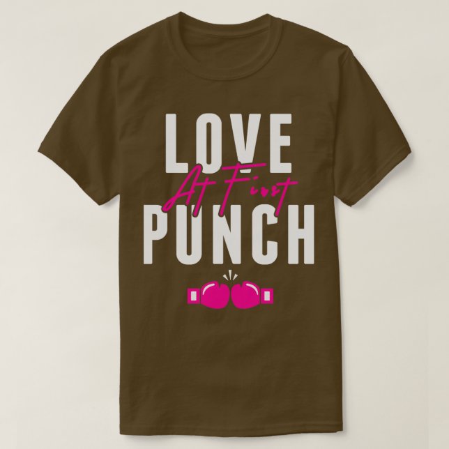 T-shirt Amour au premier Punch Kickboxing Gants roses Figh (Design devant)