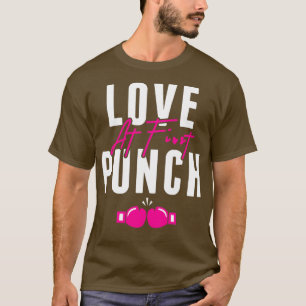 T-shirt Amour au premier Punch Kickboxing Gants roses Figh