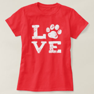 T-shirt AMOUR avec Empreinte de Patte de Chien