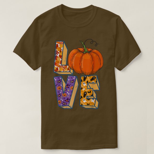 T-shirt Amour Avec Halloween, Araignée, Squelette, Casquet (Design devant)