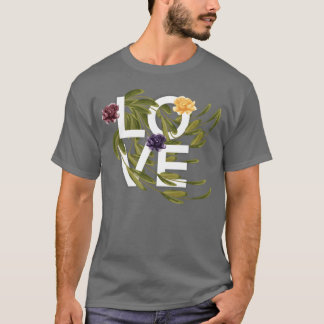 T-shirt Amour avec la famille d'art floral