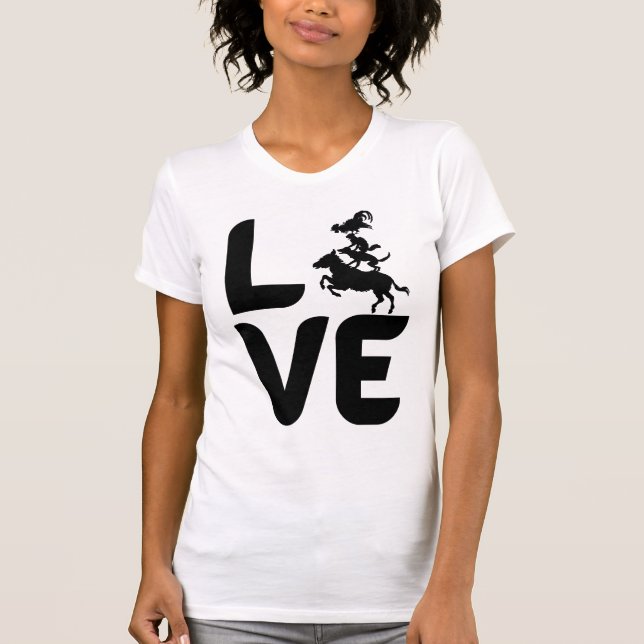 T-shirt Amour avec les animaux comme O, Cheval, Chien, Cha (Devant)