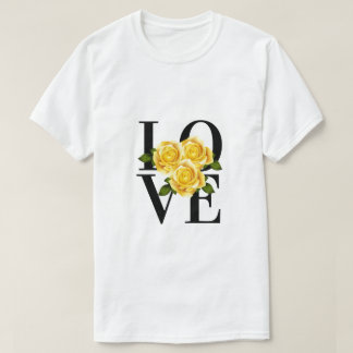 T-shirt AMOUR avec les roses jaunes