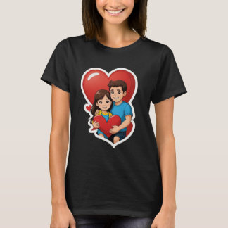 T-shirt "Amour avec un cœur" ou "Des enfants partageant un