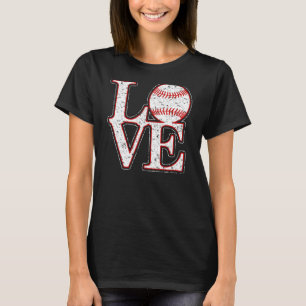 T-shirt Amour Baseball Fan Vintage Femmes Baseba