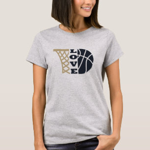 T-shirt amour basket-ball et balle bleue