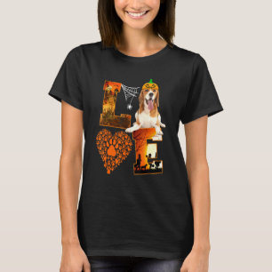 T-shirt Amour Beagle Chien Paw Coeur Citrouille Halloween