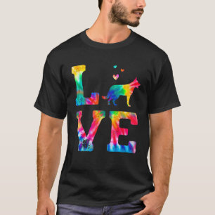 T-shirt Amour Berger Allemand Tie Dye Chien Maman Papa